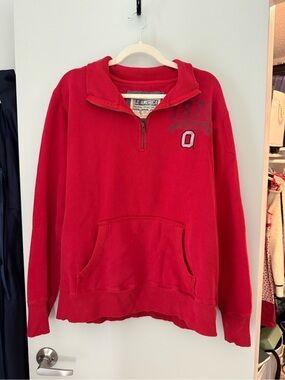 J. America Red Ohio State Quarter-Zip Sweatshirt